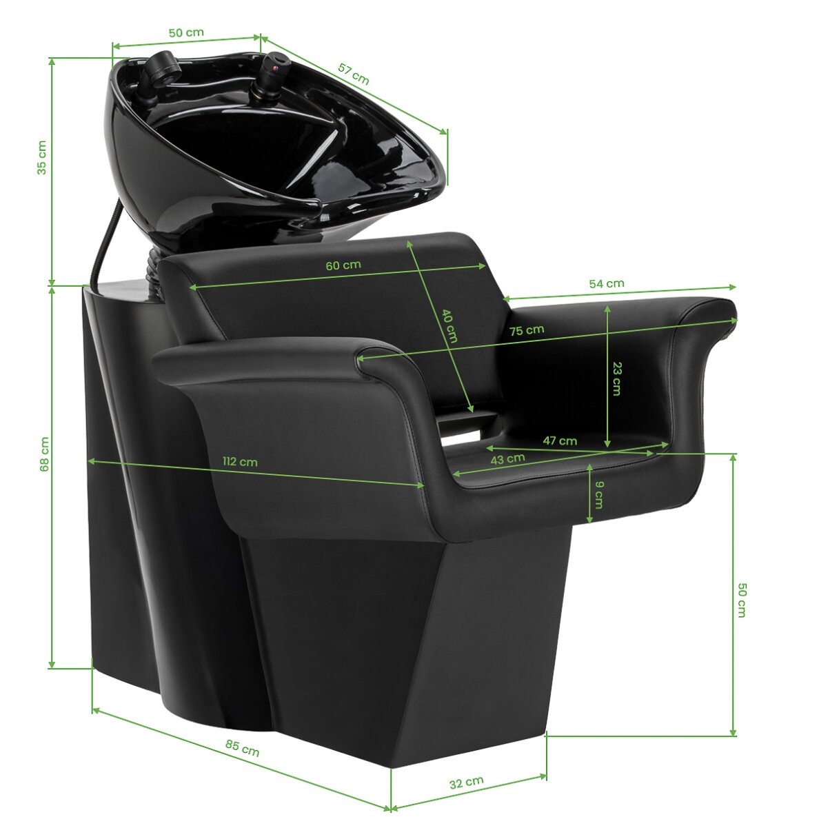Gabbiano LUCCA barber sink, black 11