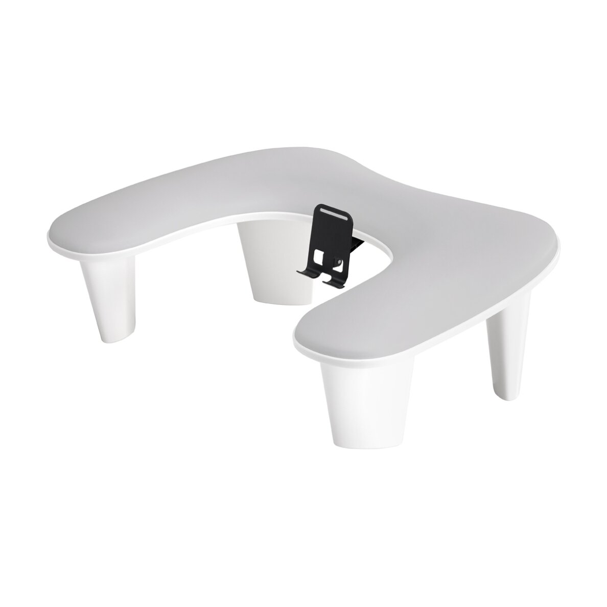 Gray manicure armrest "MOMO Croissant" with phone holder Gray manicure armrest "MOMO Croissant" with phone holder