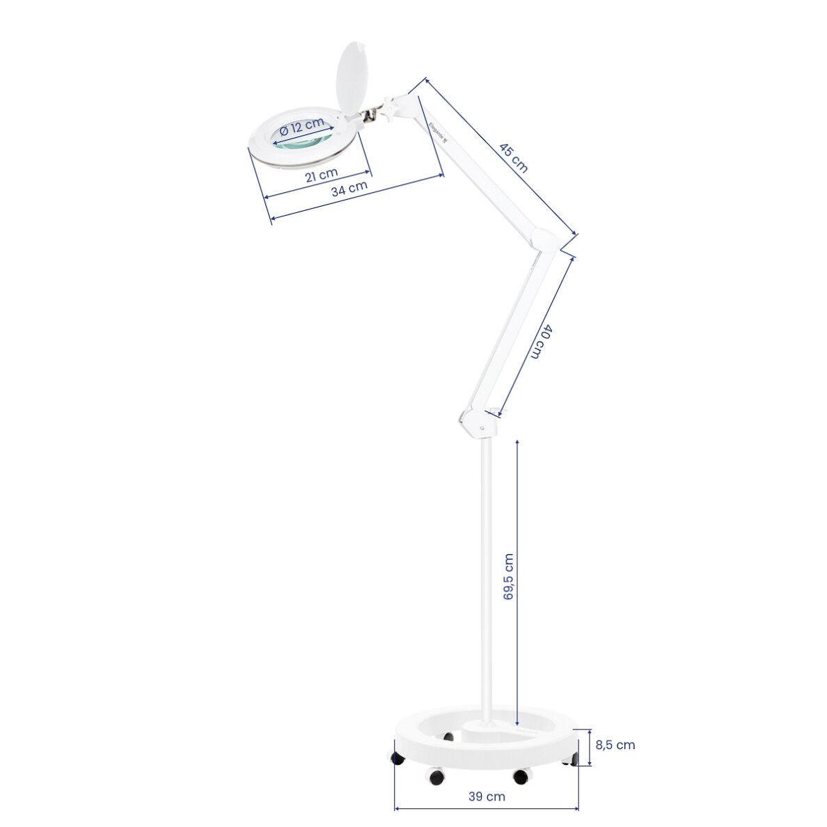 LED lamp with magnifying glass "Elegante 6031", mobile stand and adjustable light intensity 9 LED lamp with magnifying glass "Elegante 6031", mobile stand and adjustable light intensity 9