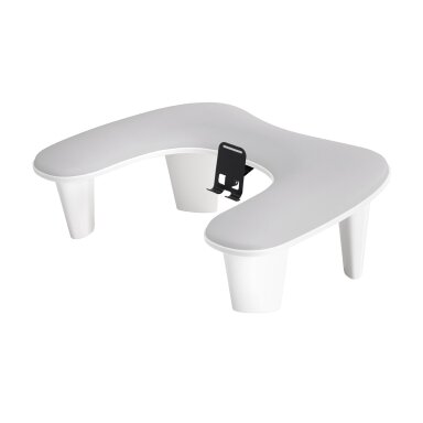 Gray manicure armrest "MOMO Croissant" with phone holder