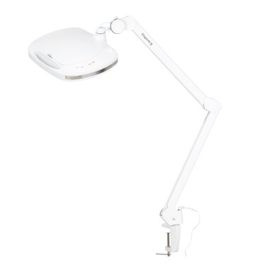 Prie stalviršio tvirtinama LED lempa su lupa „Elegante 6030“, reguliuojamo ryškumo Prie stalviršio tvirtinama LED lempa su lupa „Elegante 6030“, reguliuojamo ryškumo