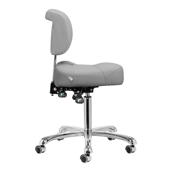 Giovanni 1005 ergonomiška podologinė meistro kėdutė, pilka 3 Giovanni 1005 ergonomiška podologinė meistro kėdutė, pilka 3
