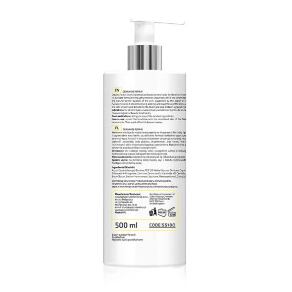 Apis Ceramide Repair Gentle Facial Wash with Ceramides and Beta Glucan, 500 ml 1 Apis Ceramide Repair Gentle Facial Wash with Ceramides and Beta Glucan, 500 ml 1