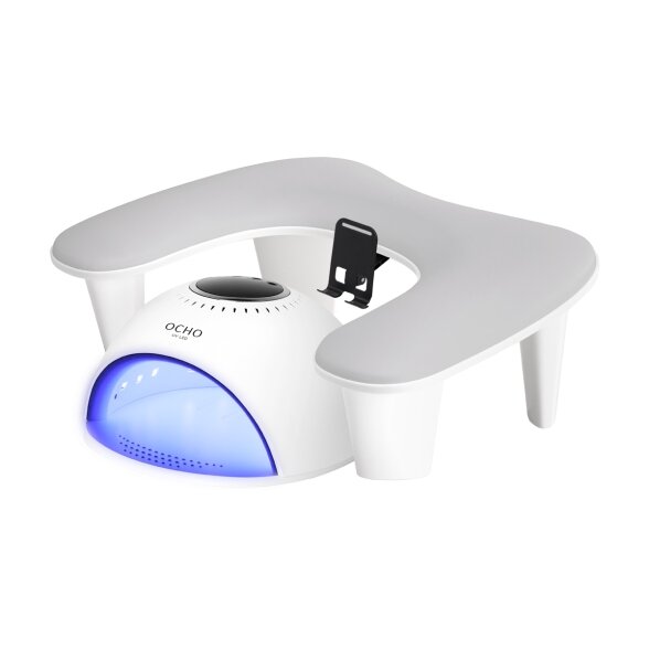 Gray manicure armrest "MOMO Croissant" with phone holder 1 Gray manicure armrest "MOMO Croissant" with phone holder 1