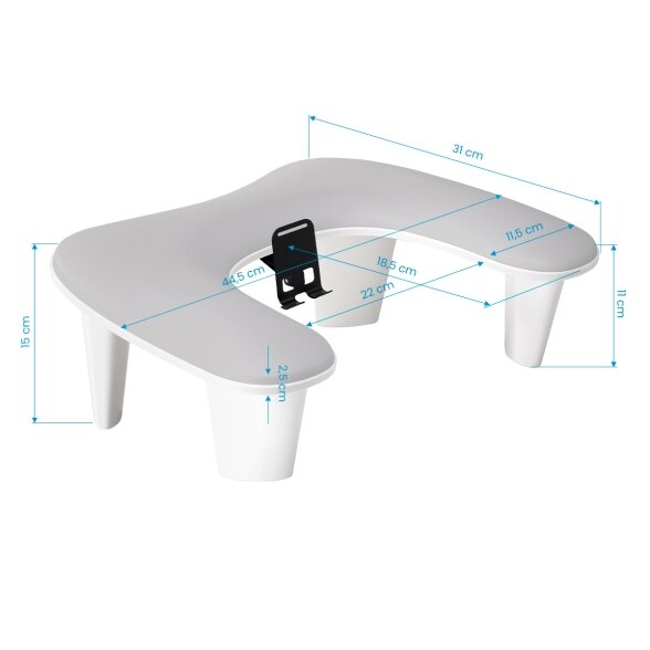 Gray manicure armrest "MOMO Croissant" with phone holder 7 Gray manicure armrest "MOMO Croissant" with phone holder 7