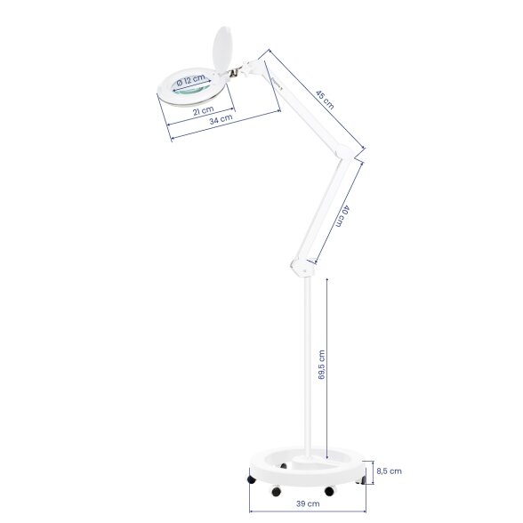 LED lamp with magnifying glass "Elegante 6031", mobile stand and adjustable light intensity 9 LED lamp with magnifying glass "Elegante 6031", mobile stand and adjustable light intensity 9