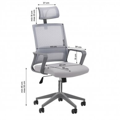 Biuro kėdė QS-05, pilka