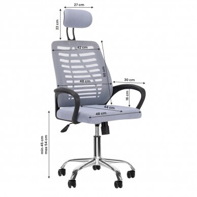 Biuro kėdė QS-02, pilka 7