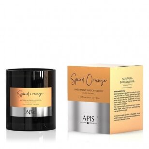 APIS natūrali sojos žvakė SPICED ORANGE masažui ir aromaterapijai, 220g