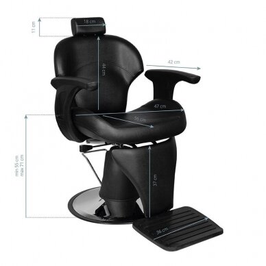 Barberio kėdė GABBIANO IGOR, juodos sp. 4