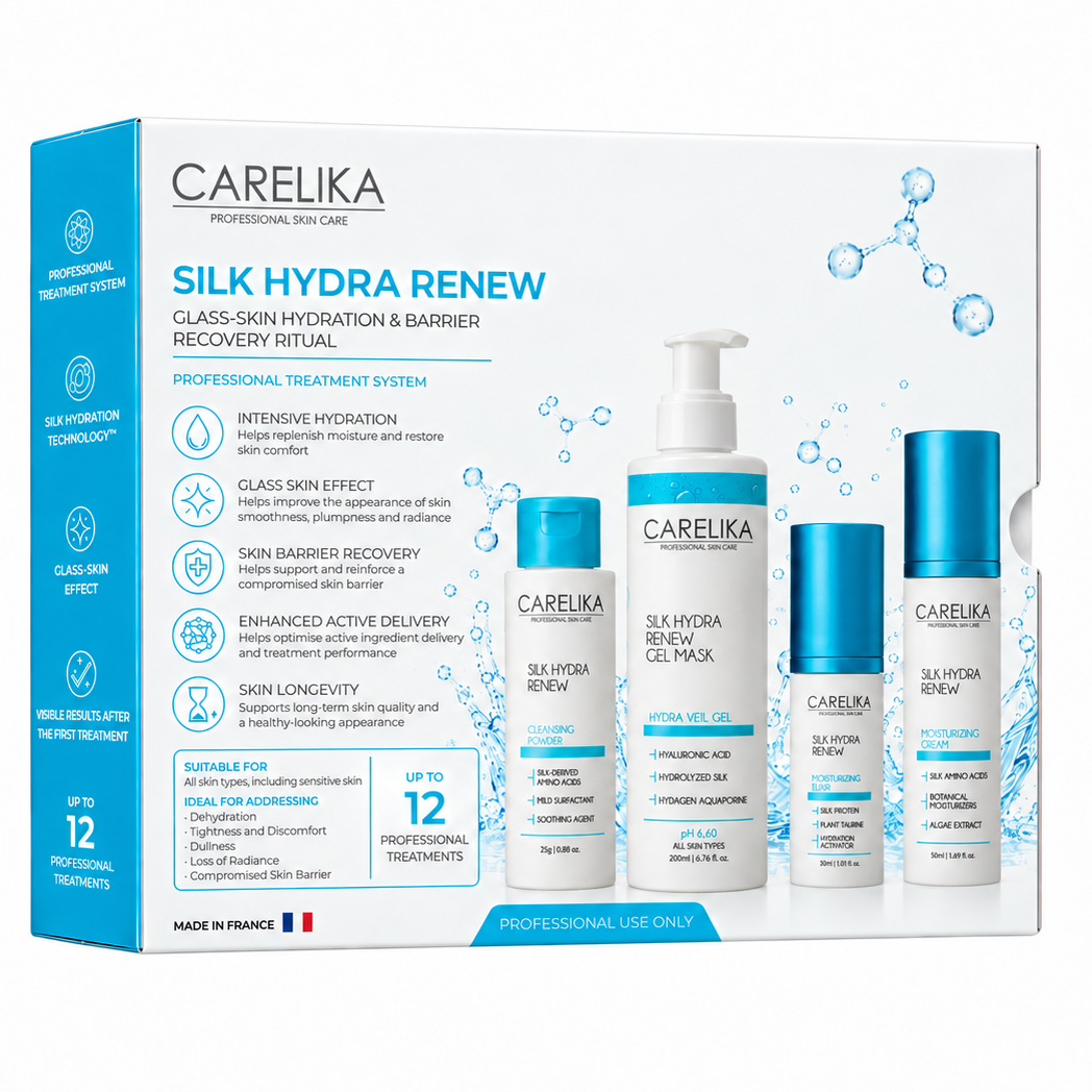 CARELIKA SILK HYDRA RENEW rinkinys, Drėkinimas ir odos bajero atkūrimas 1 CARELIKA SILK HYDRA RENEW rinkinys, Drėkinimas ir odos bajero atkūrimas 1