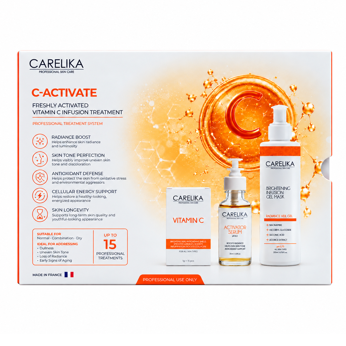 CARELIKA C-ACTIVATE rinkinys, Vitamino C infuzijos procedūros (15 Procedūrų) 5 CARELIKA C-ACTIVATE rinkinys, Vitamino C infuzijos procedūros (15 Procedūrų) 5