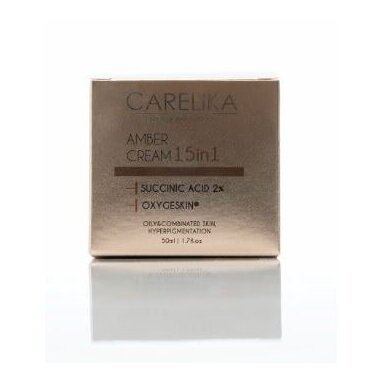 Carelika Amber 15 in 1 veido kremas su 2% Gintaro rūgštimi, 50ml