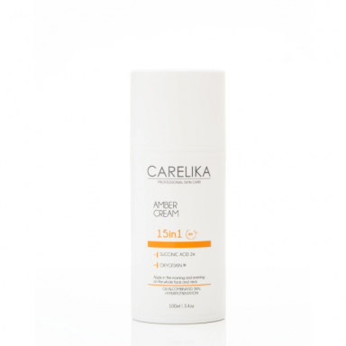 Carelika Amber 15 in 1 veido kremas su 2% Gintaro rūgštimi, 100ml