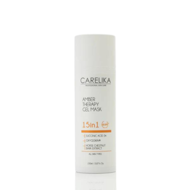 Carelika gelio veido kaukė AMBER 15 in 1 su 2% Gintaro rūgštimi, 100ml
