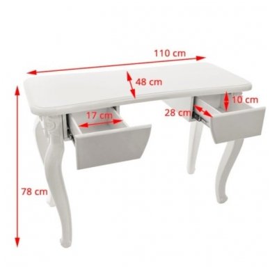Manikiūro stalas STYL 2049, baltos sp. 3
