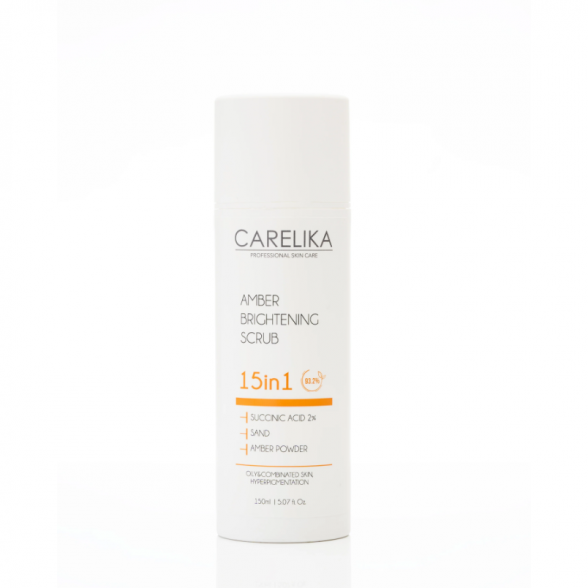 Carelika Amber 15 in 1 veido šveitikis su 2% Gintaro Rūgštimi, 150ml Carelika Amber 15 in 1 veido šveitikis su 2% Gintaro Rūgštimi, 150ml