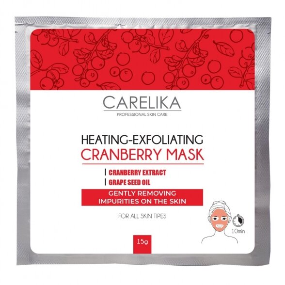 CARELIKA šildanti ir šveičianti veido kaukė su Spanguolėmis, 15g CARELIKA šildanti ir šveičianti veido kaukė su Spanguolėmis, 15g