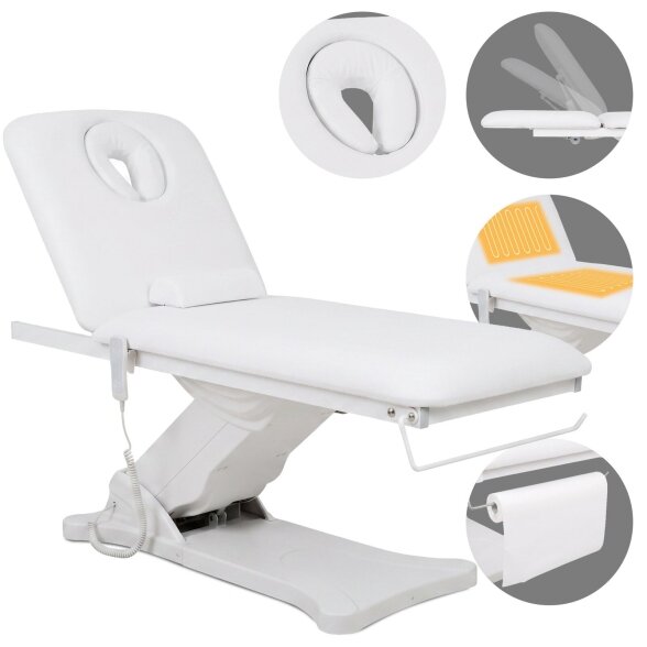 Estella ERGO 2 elektrinis šildomas kosmetologinis stalas masažams ir SPA procedūroms, „Satin Comfort“ K701, baltas Estella ERGO 2 elektrinis šildomas kosmetologinis stalas masažams ir SPA procedūroms, „Satin Comfort“ K701, baltas