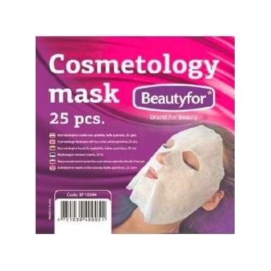 Kaukė kosmetinėms procedūroms iš neaustinės medžiagos, balta, 25 vnt. Beautyfor