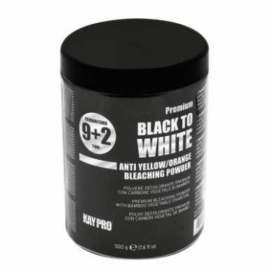 Kay Pro Premium balinant plaukų pudra iki 11 tonų Black to white, 500gr