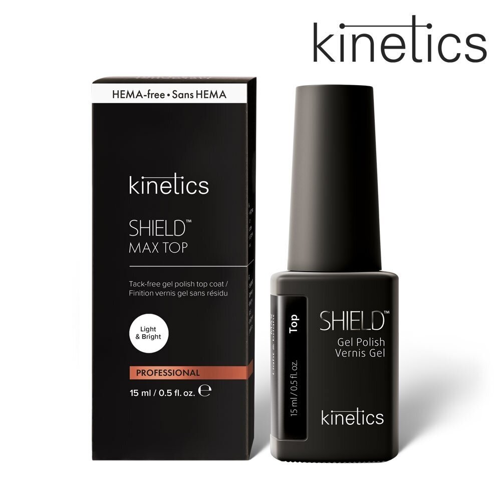 KINETICS SHIELD MAX TOP LIGHT AND BRIGHT viršutinis gelio sluoksnis 15ML