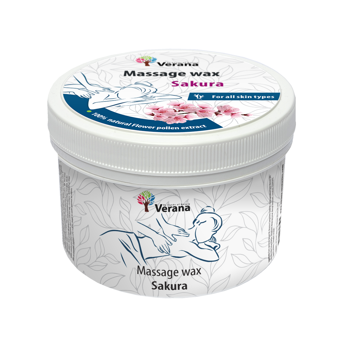 Kietas masažo aliejus (vaškas) Verana SAKURA, 450gr Kietas masažo aliejus (vaškas) Verana SAKURA, 450gr