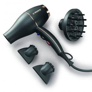 Kiepe Professional plaukų džiovintuvas BLOOM BLACK, su Jonų generacija, 2000 W 2