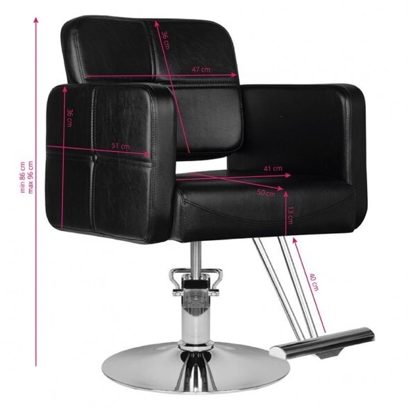 Hairdressing chair HS10, black sp. 4 Hairdressing chair HS10, black sp. 4