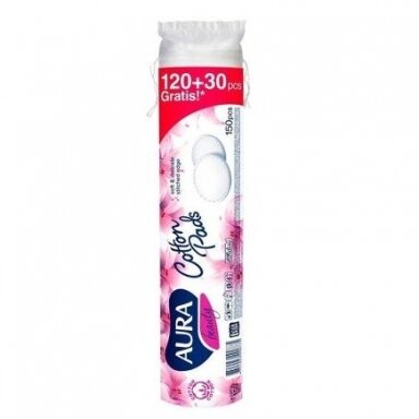 Kosmetiniai vatos diskeliai Aura Beauty 150vnt.