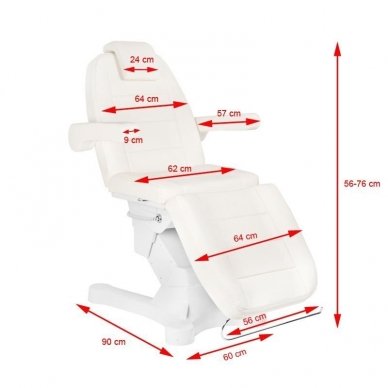 Kosmetologinis elektrinis krėslas-lova A-207 WHITE 9