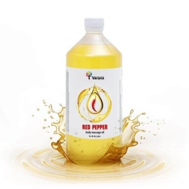 Kūno masažo aliejus Raudonasis Pipiras, Verana, 1000ml Kūno masažo aliejus Raudonasis Pipiras, Verana, 1000ml