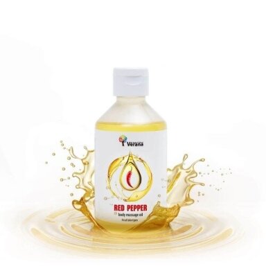 Kūno masažo aliejus Raudonasis Pipiras, Verana, 250ml