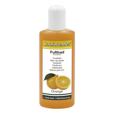 Laufwunder Footbath „Orange“– drėkinamoji, gaivinamoji, kojų vonelė su apelsinmedžio ekstraktu, 200 ml