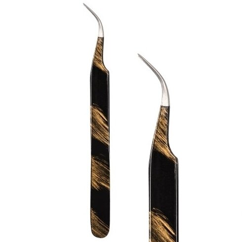 Lashes Fairy M curved variegated tweezers 12 cm Lashes Fairy M curved variegated tweezers 12 cm