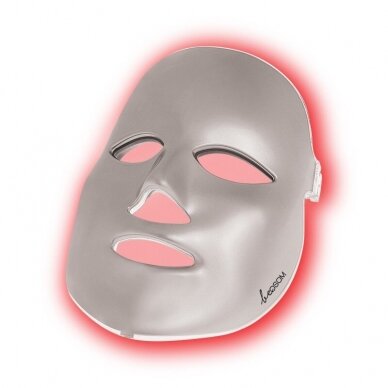 LED šviesos terapijos kaukė veidui Be OSOM, fotodinaminė šviesos terapija, sidabrinės sp.