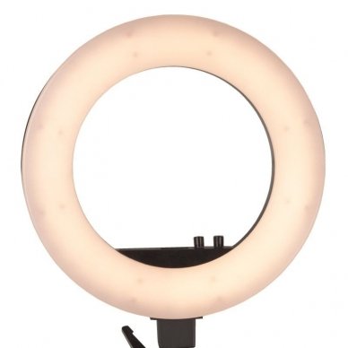 Lempa RING LIGHT 18" 48W LED su stovu, juodos sp. 3
