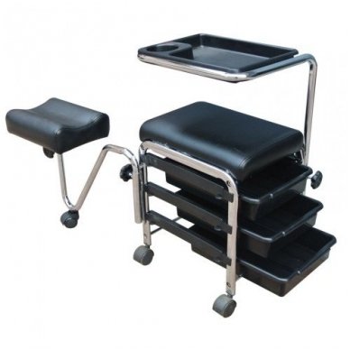 Manikiūro - pedikiūro vežimėlis/kėdutė su pakoju CH-5005A, juodos sp.