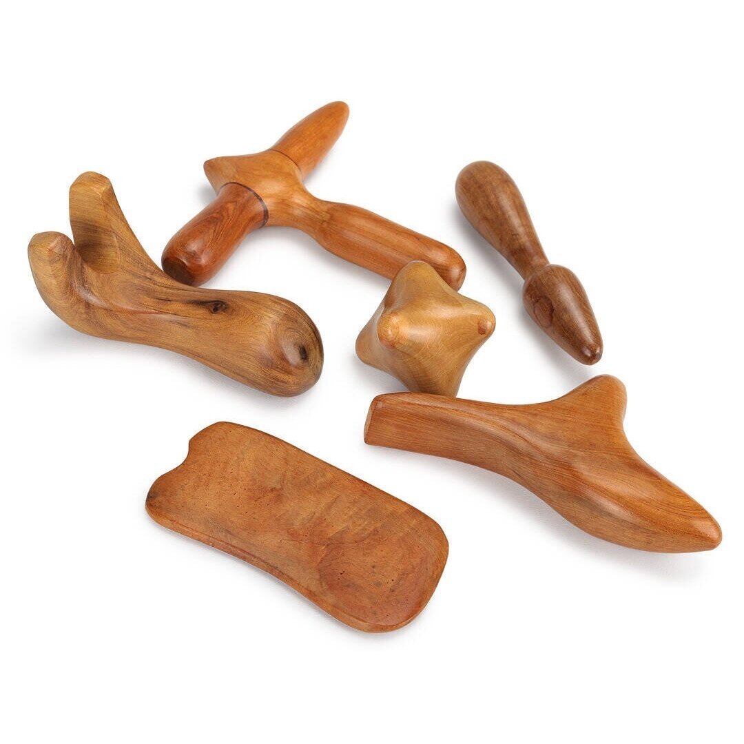 Wooden massage tool set 6 pcs.