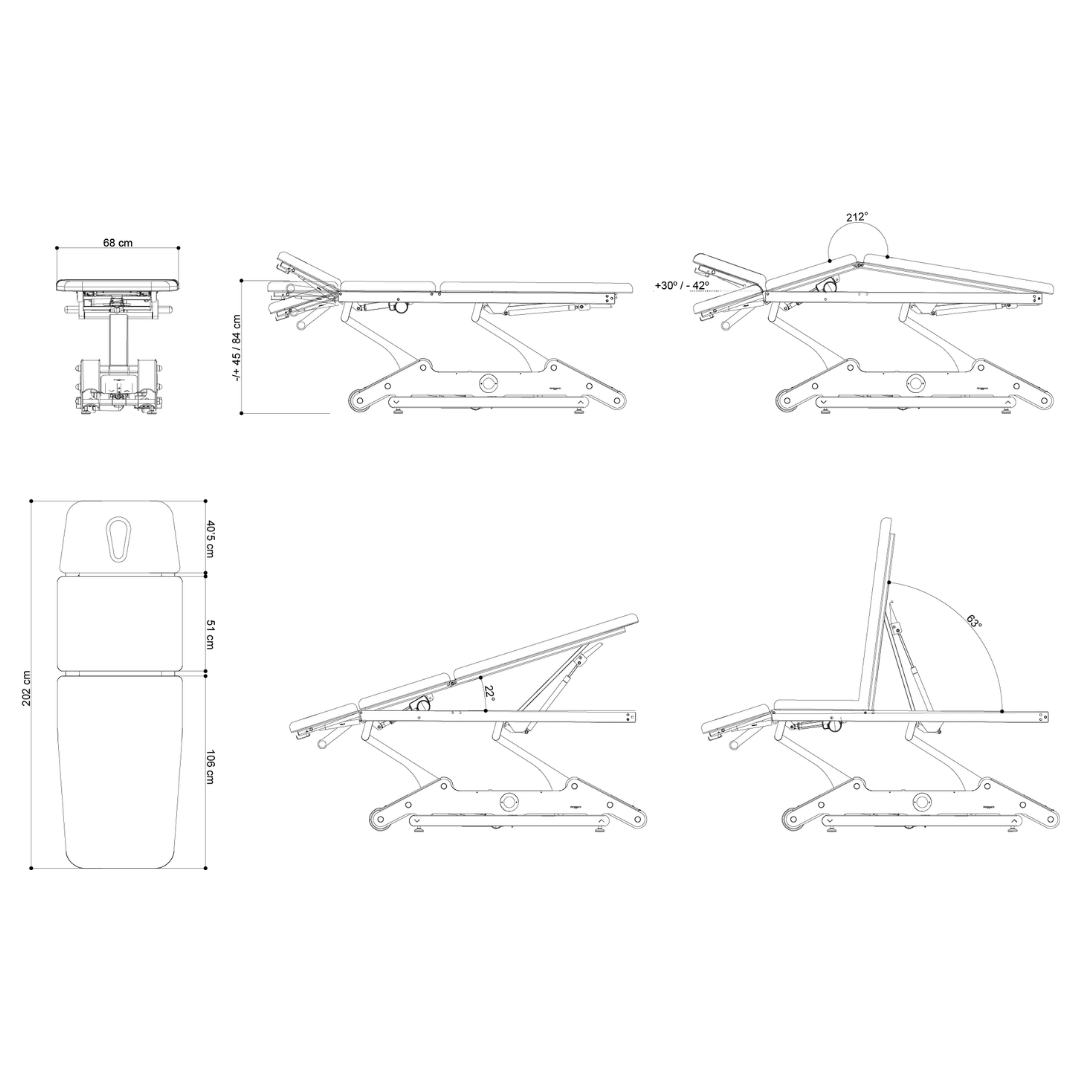Naggura N’GO Electric 3 Piece, 2 Motor Therapy Table N'GO3 3 Naggura N’GO Electric 3 Piece, 2 Motor Therapy Table N'GO3 3