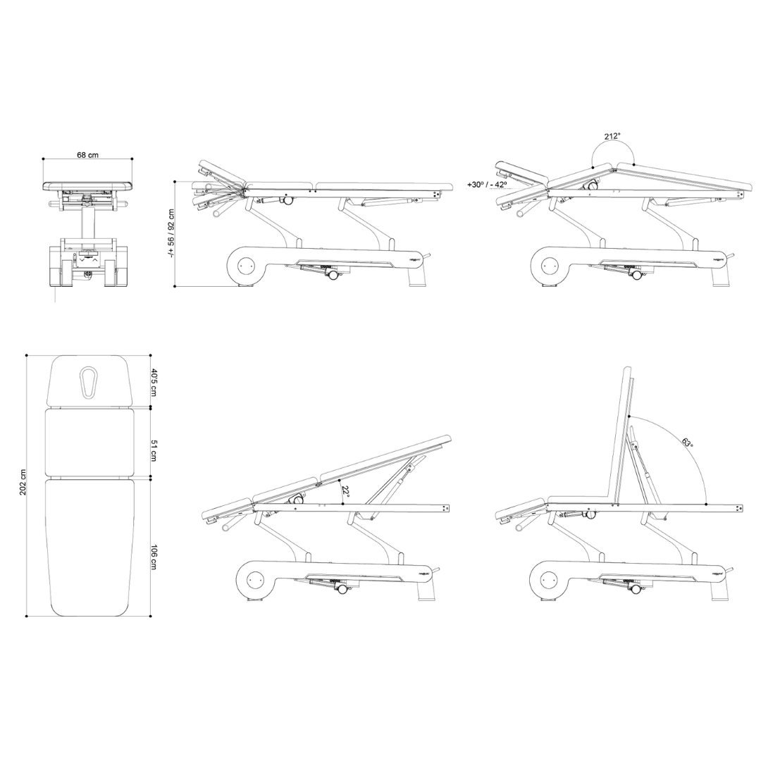 Naggura N'RUN Electric 3 Section, 2 Motor Therapy Table N'RUN3 2 Naggura N'RUN Electric 3 Section, 2 Motor Therapy Table N'RUN3 2