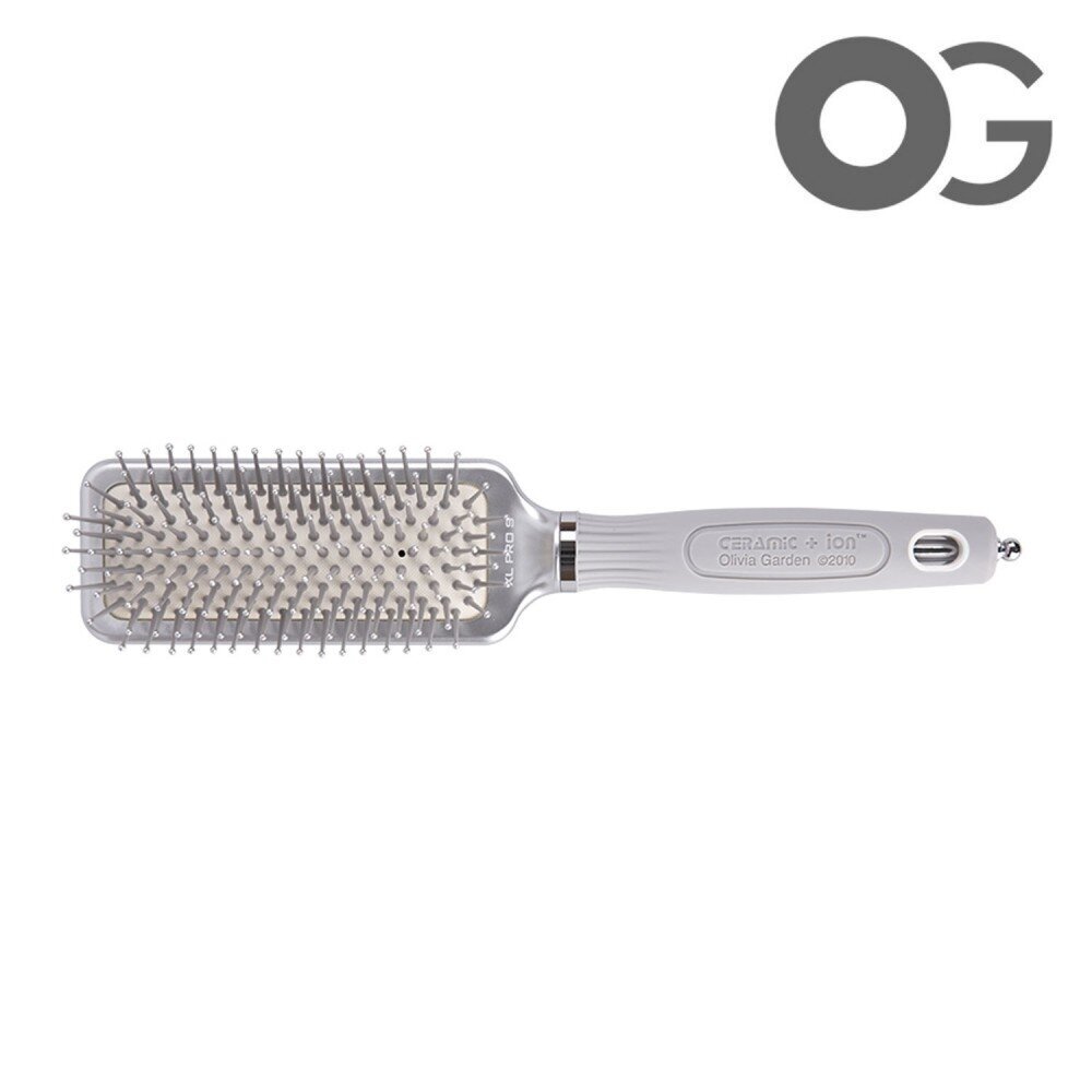 Olivia Garden Silver S plaukų šepetys su turmalino jonų technologija Olivia Garden Silver S plaukų šepetys su turmalino jonų technologija