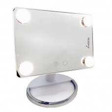 Pastatomas veidrodis su apšvietimu Be Osom, baltos spalvos, su baterijomis