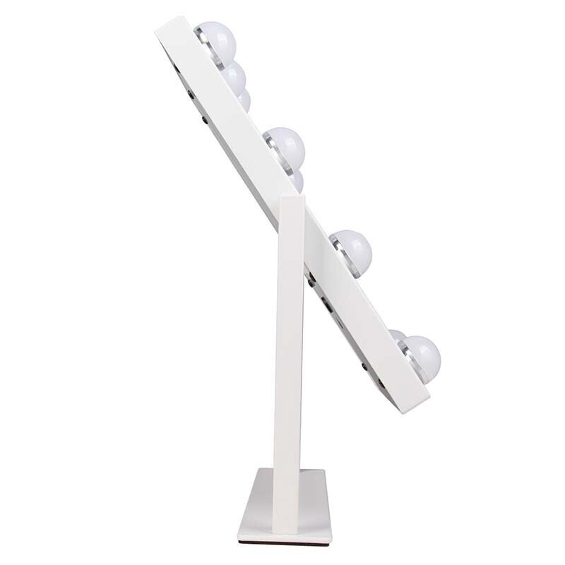 Standing mirror with lighting Be Osom, rectangular, white, with bulbs, 5V 3