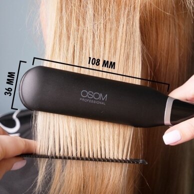 Plaukų tiesintuvas OSOM Professional Infrared Hair Straightener Black, su infraraudonaisiais spinduliais, plačiomis plokštelėmis