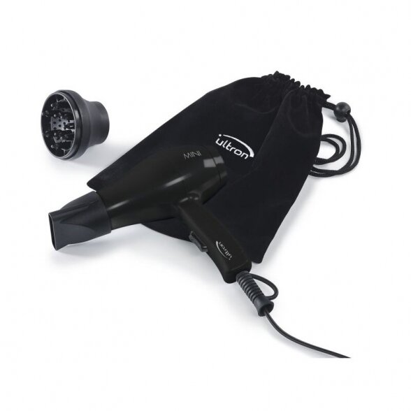 Plaukų džiovintuvas Ultron MINI DRYER, 1100W, juodas 2 Plaukų džiovintuvas Ultron MINI DRYER, 1100W, juodas 2