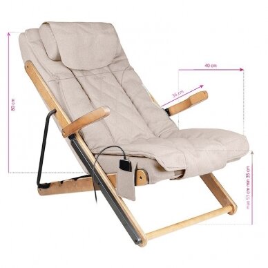 SAKURA RELAX sulankstoma kėdė su masažo funkcija, rudos sp. 2