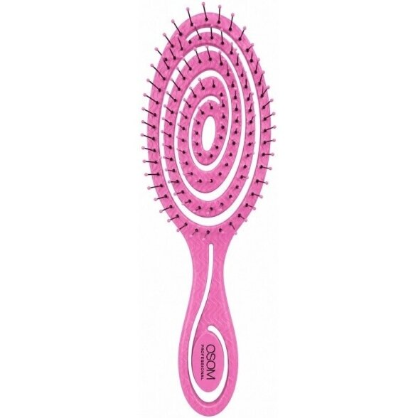 Šepetys plaukams OSOM Bio-Based Spiral Detangler, rožinės spalvos, ilgis 22,5 cm Šepetys plaukams OSOM Bio-Based Spiral Detangler, rožinės spalvos, ilgis 22,5 cm