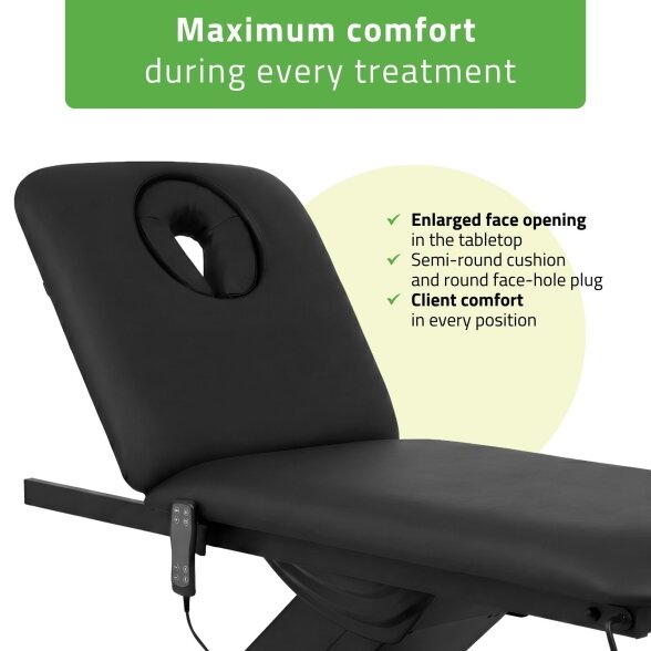 Serenity ERGO 4 elektrinis šildomas kosmetologinis stalas masažams ir SPA procedūroms, „Satin Comfort“ K701, juodos sp. 3 Serenity ERGO 4 elektrinis šildomas kosmetologinis stalas masažams ir SPA procedūroms, „Satin Comfort“ K701, juodos sp. 3