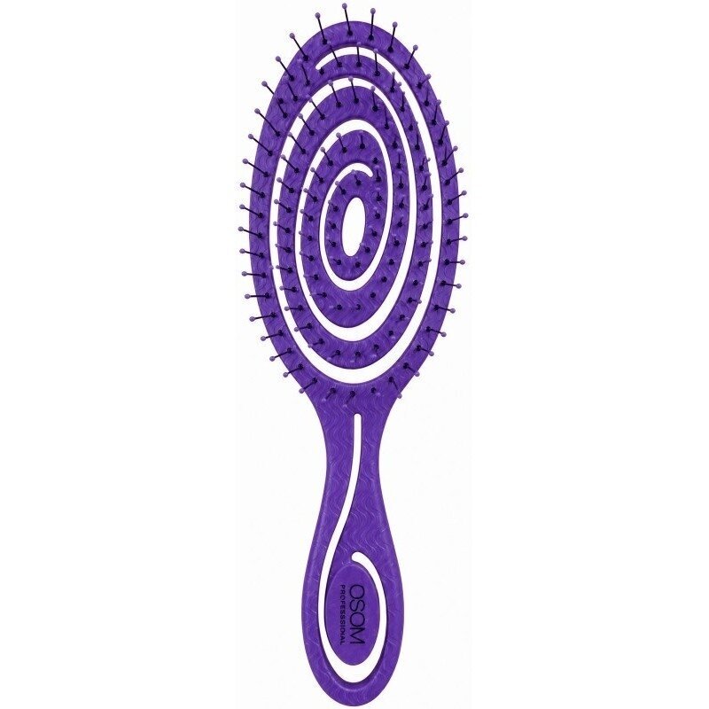 Hair brush OSOM Bio-Based Spiral Detangler, purple color, length 22.5 cm
